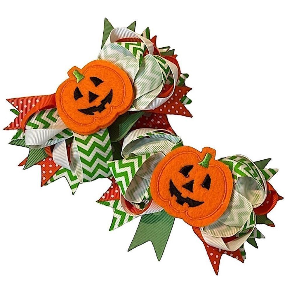 🌴 5” Stacked Halloween Bow Clip